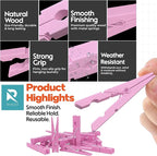 50 Pack Colored Clothes Pins Wooden - Image 4