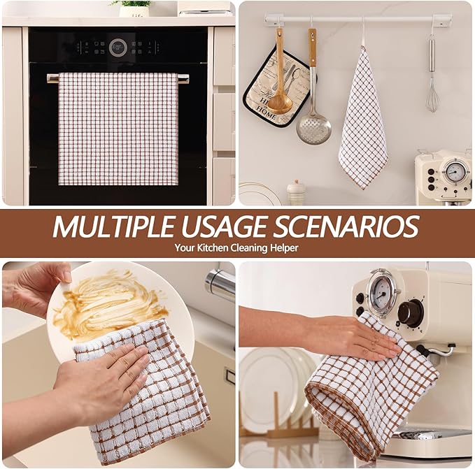 Homaxy Kitchen Towels and Dishcloths Set, 16 x 25 and 12 x 12 Inches, Super - Image 6