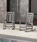 SERWALL Oversized Rocking Chair Set of 2 Outdoor, HDPE Outdoor Rocking Chair Set of 2, Space Gray by SERWALL