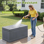 Devoko 78 Gallon Deck Box, Waterproof Resin Outdoor Storage Box for Outside and Patio, Outdoor Storage Bench Lockable for Patio Furniture, Garden Tools and Pool Supplies (Grey, 78 Gallon) - Image 4