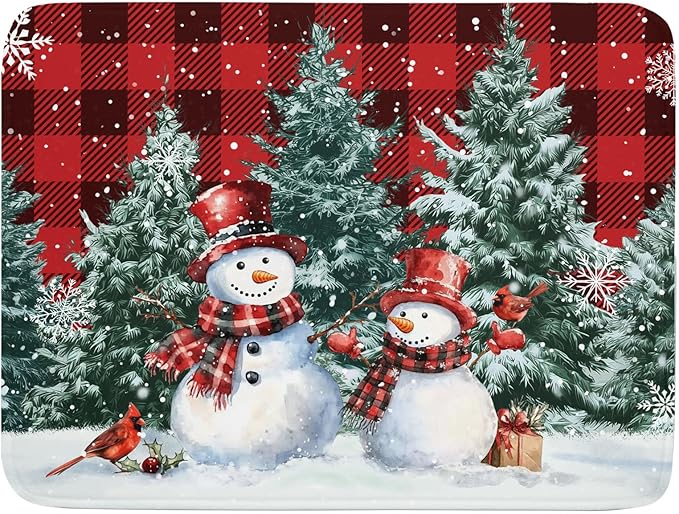 Christmas Snowman Dish Drying Mat by Kawani