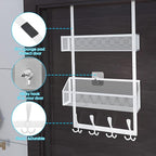 Over The Door Hooks Organizer, Coat Rack Over The Door Storage Hanger Towel Rack - Image 6