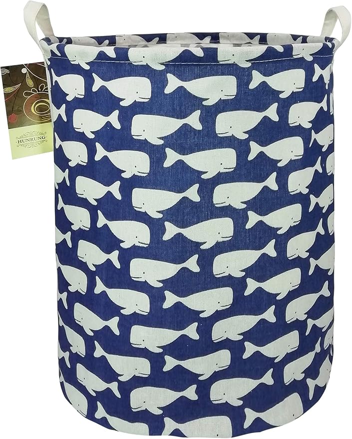 HUNRUNG Laundry Hamper, Large Canvas Fabric Lightweight Storage Basket Toy by HUNRUNG