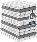 LANE LINEN Kitchen Towels & Dishcloths Set of 12-100% Cotton, Quick-Drying 18” by LaneLinen