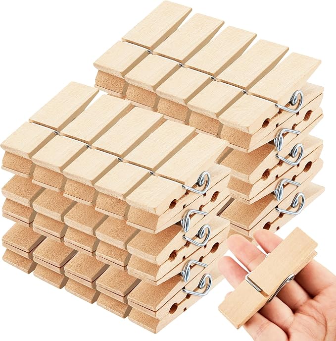 Kigley 50 Pcs Large Wooden Clothespins Extra Wide 2.83 Inches Length Sturdy by Kigley
