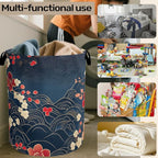 Japanese Cherry Blossom Laundry Basket, Space Saving Foldable Design - Image 6