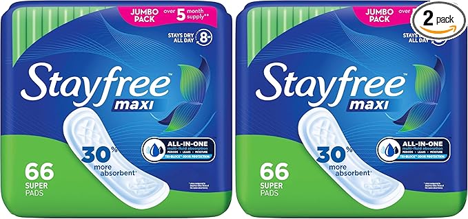 Stayfree Maxi Pads for Women, Super by Stayfree