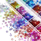 12 Colors Star Nail Art Glitter Sequins, 3D Five-Pointed Star Nail Flakes - Image 4
