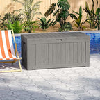 Patiowell 120 Gallon Large Deck Box, Outdoor Lockable Storage Box for Gardening Tools, Waterproof Deck Box for Patio Furniture, Light Brown - Image 9