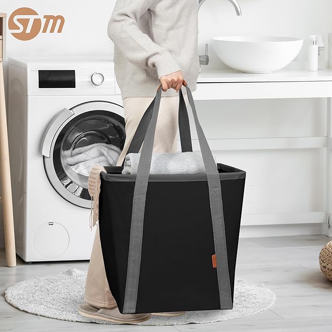 STORAGE MANIAC Collapsible Laundry Caddy, 128L Large Collapsible Laundry Basket - Image 8