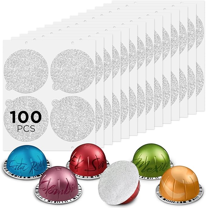 CAPMESSO Aluminum Foils Lids for Vertuo Reusable Pods, Compatible for by CAPMESSO