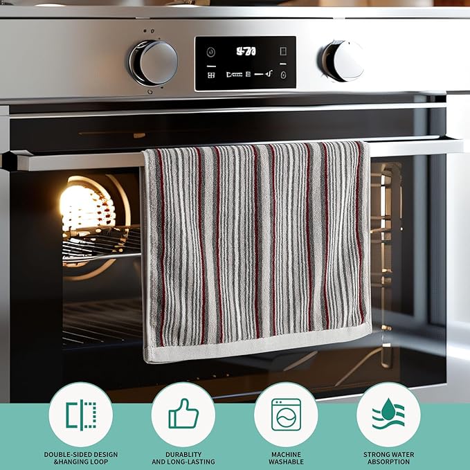 SALAS Kitchen Dish Towels for Drying Dishes, Large Cotton Kitchen Towels - Image 6