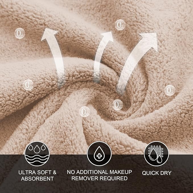 MOONQUEEN Microfiber Facial Cloths Fast Drying Washcloth 12 Pack - Image 7