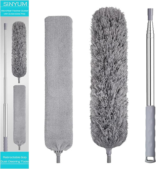 100 Inch Retractable Gap Dust Cleaner Cleaning Tools & Microfiber Feather by SINYUM