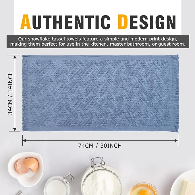 YoulerTex Luxury Decorative Hand Towels Bathroom: 2 Packs 14X30 100% Cotton - Image 2