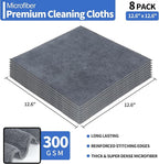 HOMERHYME Microfiber Cleaning Cloth, Premium 8 Pack Cleaning Towels, Lint-Free - Image 2
