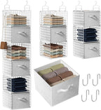 Closet Hanging Organizer with Drawers, 6 Tier Metal Closet Organizers and by Orapoke