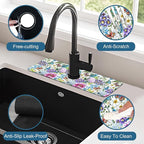 Beautiful Floral Kitchen Sink Splash Guard Faucet Mat Flower Bird Butterfly - Image 4