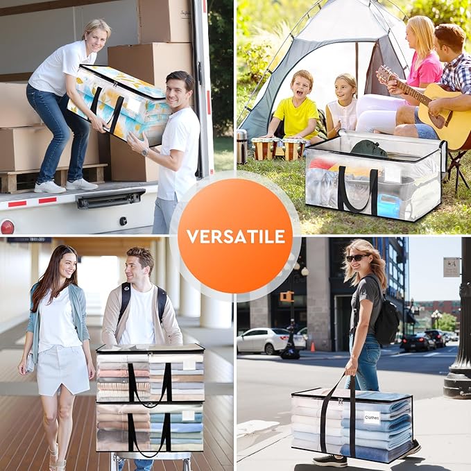HomeHacks Clear Moving Bags Heavy Duty 4 Pack, Storage Bags - Image 7
