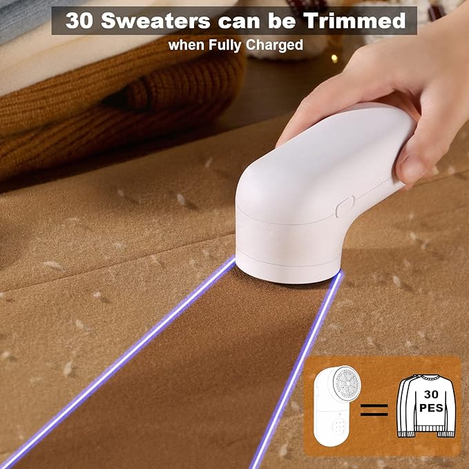 Fabric Shaver, Electric Lint Remover, 2.0 USB Rechargeable Fabric Defuzzer - Image 4