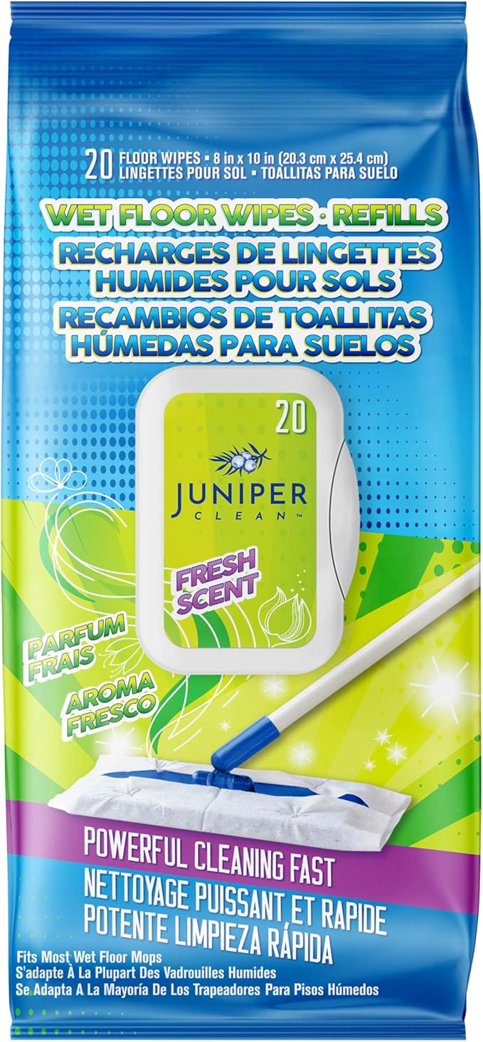 Wet Floor Wipes, Fresh Scent & Plant-Based Textured Cloth Trap Absorb Dirt - Image 8