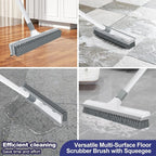 Floor Scrub Brush with 60 inch Long Handle, 2 in 1 Heavy Duty Stiff Bristle - Image 5