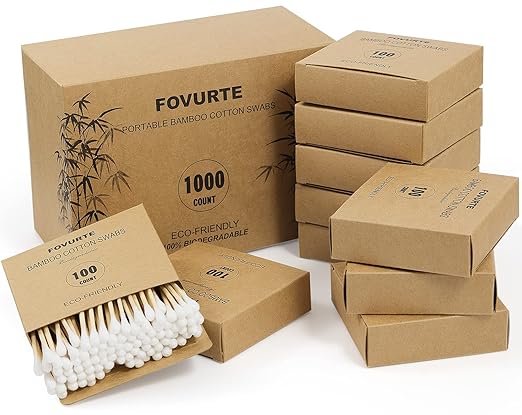 FOVURTE Bamboo Cotton Swabs 1000 Count by Unknown