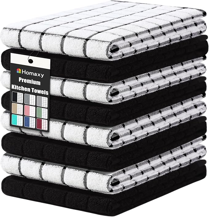 Homaxy Premium Cotton Kitchen Towels 16"x 28", Large Natural Ring Spun 390 GSM by Homaxy