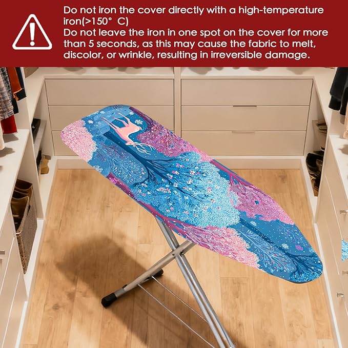 Nuxovilar Ironing Board Cover Winter Deer in Forest Pattern Polyester 15x54 - Image 4
