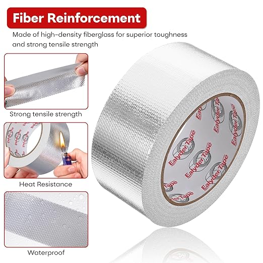 3in x 82ft Adhesive Aluminum Foil Heat Shield Tape, Fiberglass Thermal - Image 4