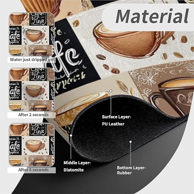 Kitchen Sink Splash Guard，-coffee Faucet Mat Sink Gadgets-Super Absorbent Fast - Image 4