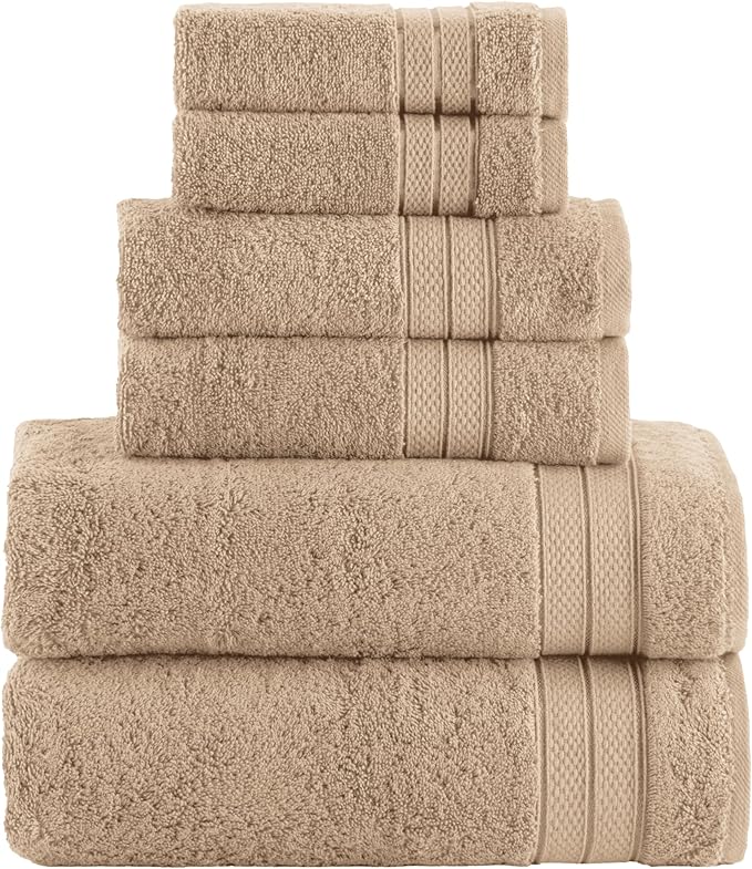 Elegant Comfort Luxury 6-Piece Towel Set, Premium Soft 100% Turkish Cotton by ELEGANTCOMFORT
