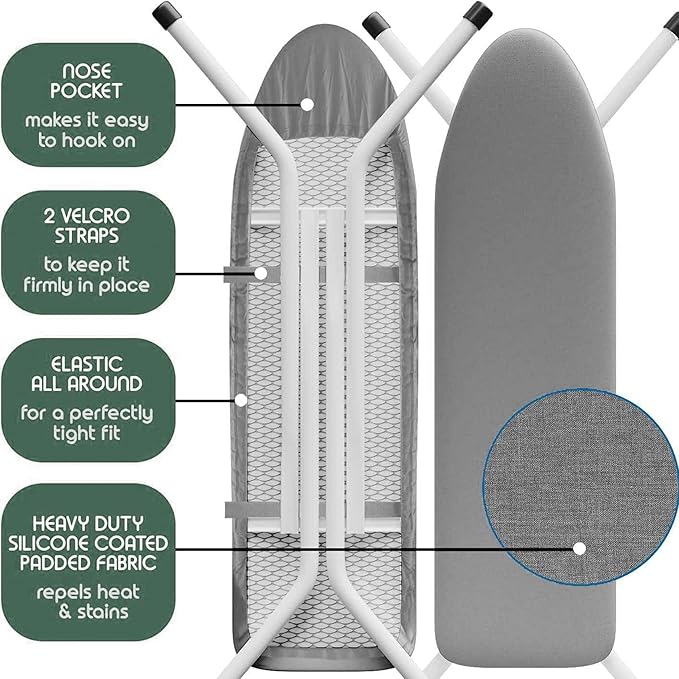 Hearth & Harbor Ironing Board Cover and Pad 15x54 Full Size, Thick Heavy Duty - Image 4
