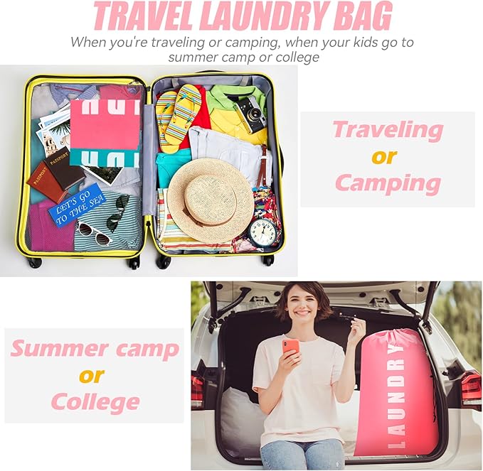 Laundry Bag, 2 Pack Travel Laundry Bags - Image 6