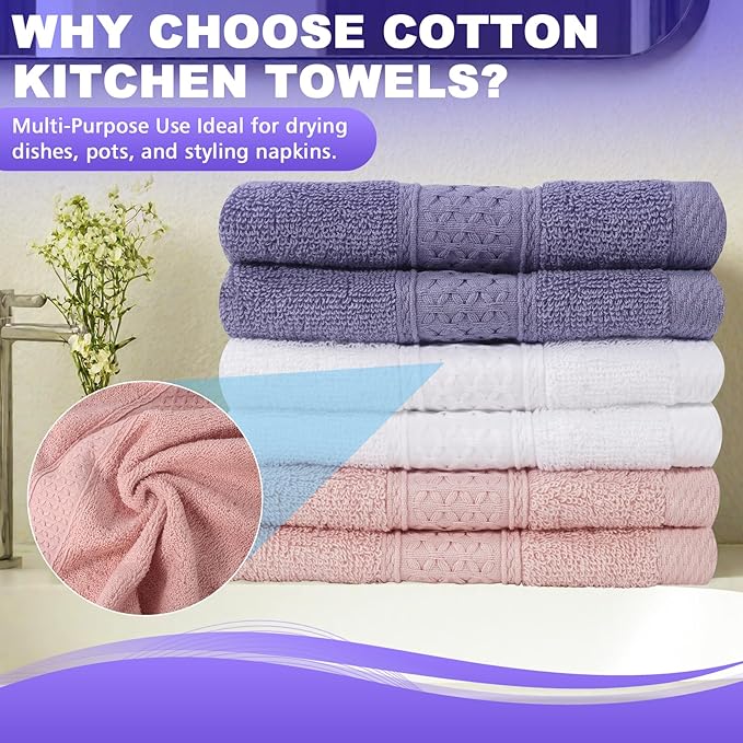 6 Pack 100% Cotton Wash Cloth, 13x13 Inch Highly Absorbent and Soft Feel - Image 5