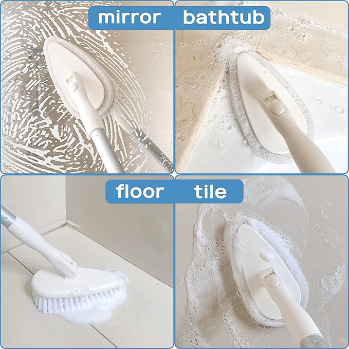 Qaestfy Shower Scrubber Cleaning Brush Combo Bath Tub Tile Cleaner Scrubber - Image 7