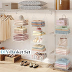 5 Tier Hanging Closet Organizer Separable Hanging Closet Shelves - Image 7