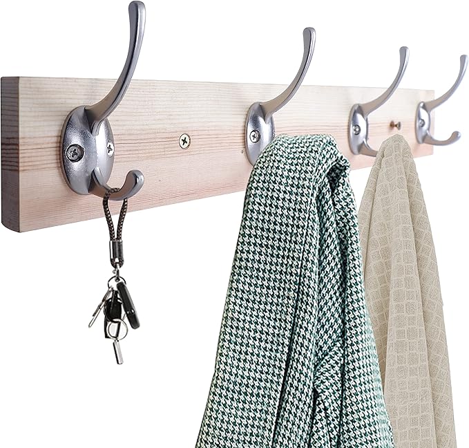 IBosins 32 Pack Silver Coat Hooks Wall Mounted - Image 4