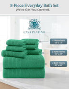 Casa Platino 100% Mercerized Cotton Bathroom Towel Set - Image 4