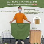 Canvas Laundry Bags with Handles & Square Base 18"Lx18"Wx27.6"H, Extra Large - Image 2