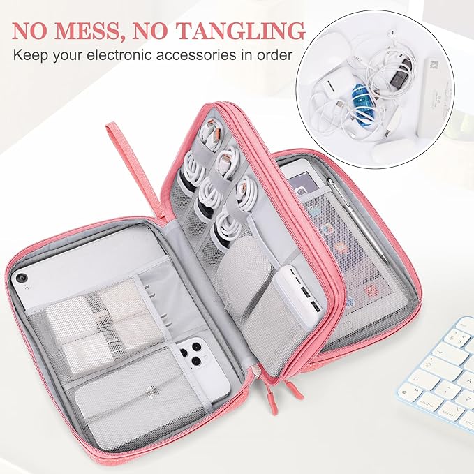 FYY Electronic Organizer, Extra Large Travel Cable Organizer Bag Pouch Portable - Image 5