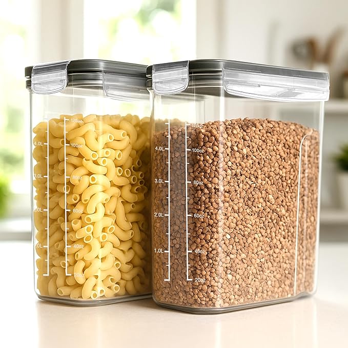 Utopia Kitchen Cereal Containers Storage Set – 2 Pack 4L Airtight Food Storage - Image 8