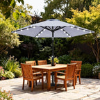 ABCCANOPY Durable Solar Led Patio Umbrellas with 24LED Lights 7.5FT with 6 Sturdy Ribs (Fog Gray) - Image 2
