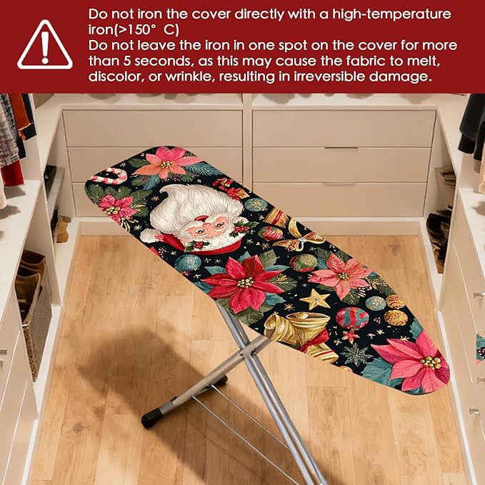 Nuxovilar Ironing Board Cover Christmas Santa Claus Pattern Polyester 15x54 - Image 4