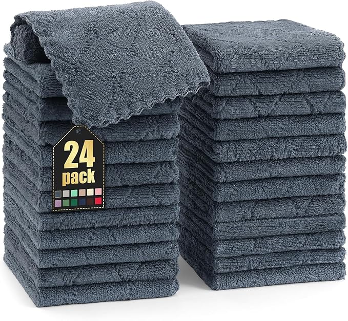 Homaxy 24 Pack Kitchen Dish Cloths, Super Soft and Absorbent Coral Velvet Dish by Homaxy