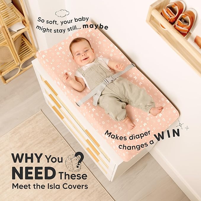 2-Pack Baby Changing Pad Cover for Girl, Boy - Image 2