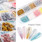 12 Colors Glitter Nail Art Sequins, Holographic Irregular Iridescent Shiny Nail - Image 3