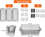 Joben Oligey 3 Set Hanging Wire Baskets, Wall Mount Fruit Basket, No Drilling - Image 3