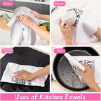 R HORSE Cute Pink Kitchen Towel Set 5Pcs Pink Check Kitchen Dishcloth Absorbent - Image 6