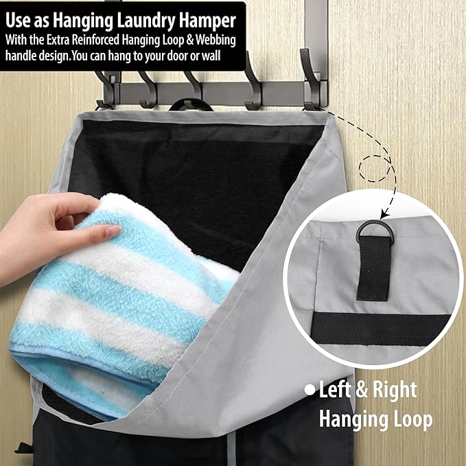 BeeGreen Grey-Black-Laundry-Bag-Backpack-Extra-Large-Heavy-Duty, 125L Portable - Image 5